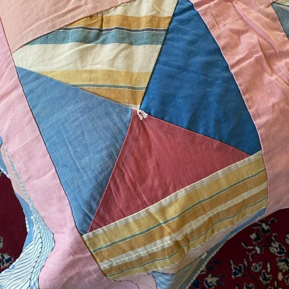 Colorful Vintage Patchwork Quilt - Picture 7 of 13